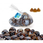 Stiklinės širdelės (gintaro spalvos), 300 g.